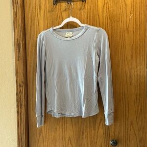 Thread & Supply Sky Blue Ribbed Long Sleeve Top